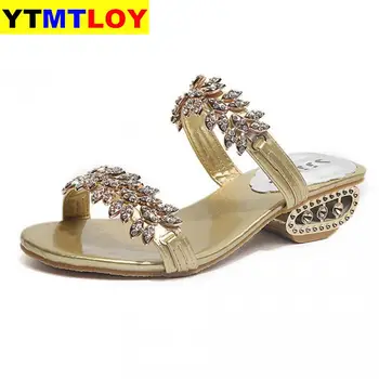 

wedge heels flip flops women crystal sandals summer women slippers larger size outdoor flip flops women beach sandals