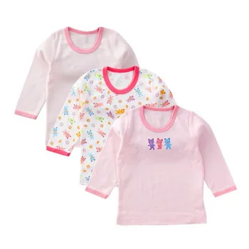 

3 Packs Baby Girls T-Shirts Full Sleeve Babies Clothing Cotton Tee Tops Newborn Cartoon Animal Embroidery T-Shirt Boy Clothes