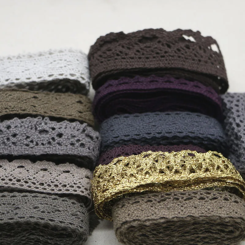 20 yards gray series random delivery of cotton lace mixed color lace Home Accessories Apparel DIY Materials Lace Fabric Lace Garment Accessories Lace Sewing Supplies Lace Accessories Lace Sewing Accessories