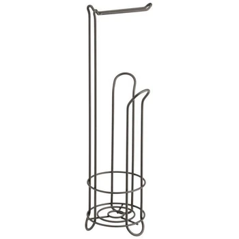

Stainless Steel Floor Standing Paper Roll Towel Holder Stand Organizer Toilet Paper Rack Bathroom Hardware Vertical Storage Bask
