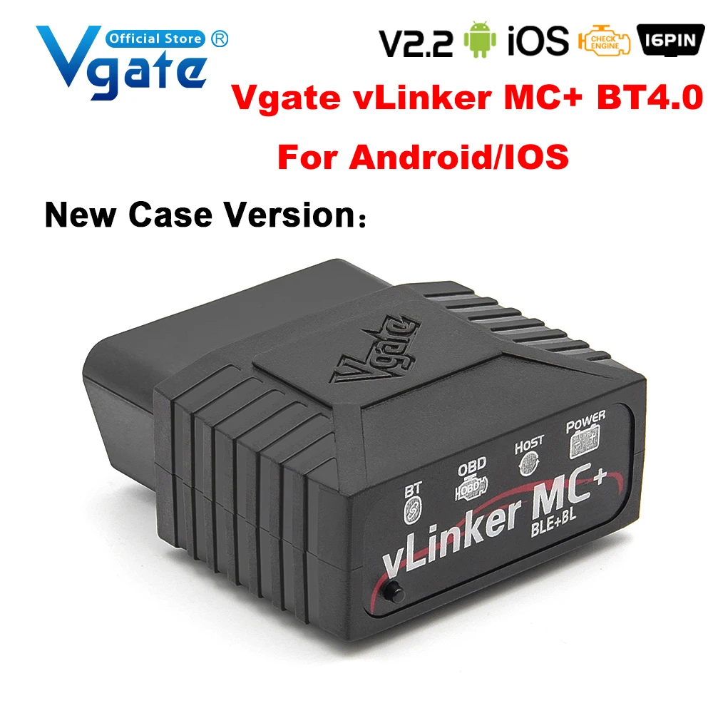 Vgate vLinker MC+ ELM327 V2.2 OBD 2 OBD2 Scanner WIFI BimmerCode FORScan Bluetooth-Compatible for IOS PK OBDLINK ELM 327 V 1 5 small car inspection equipment Code Readers & Scanning Tools