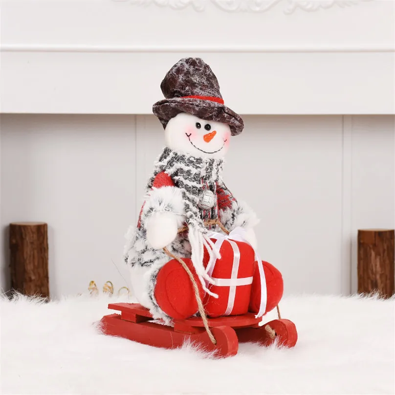 Christmas Decorations for Home Sled Figures Festival New Year Gift Wedding Table Decor Accessories Kids Toy Navidad Decoracion