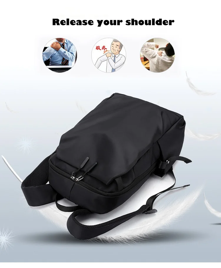 15.6 inch Laptop Backpack Men Waterproof Travel Business USB Backpacks Students School Back Pack Bag Black Grey Leisure Rucksack (6)