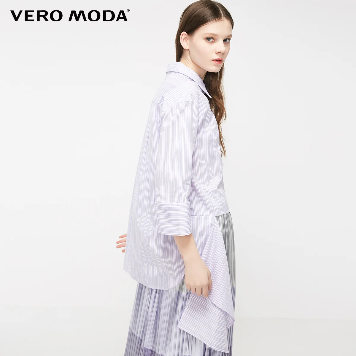 Женская Асимметричная полосатая рубашка Vero Moda | 319231554|Рубашки|
