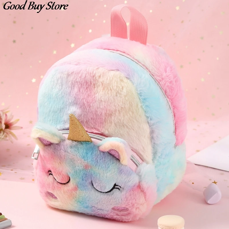 Children Soft Fur Schoolbag Cute Animal Fashion Backpack Winter Autumn Comfortable Kidergarten Kids Child Plush Backpacks Purse