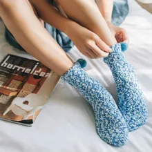 9 цветов, забавные женские домашние носки-тапочки карамельного цвета, Осень-зима, женские хлопковые чулки, носки, милые рождественские носки в подарочной коробке