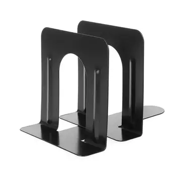 

1 Pair Black Metal Bookends Desktop Storage Tools Book Stands Metal Desk Bookends For Books Holder Nonskid Holder Support Q8G2