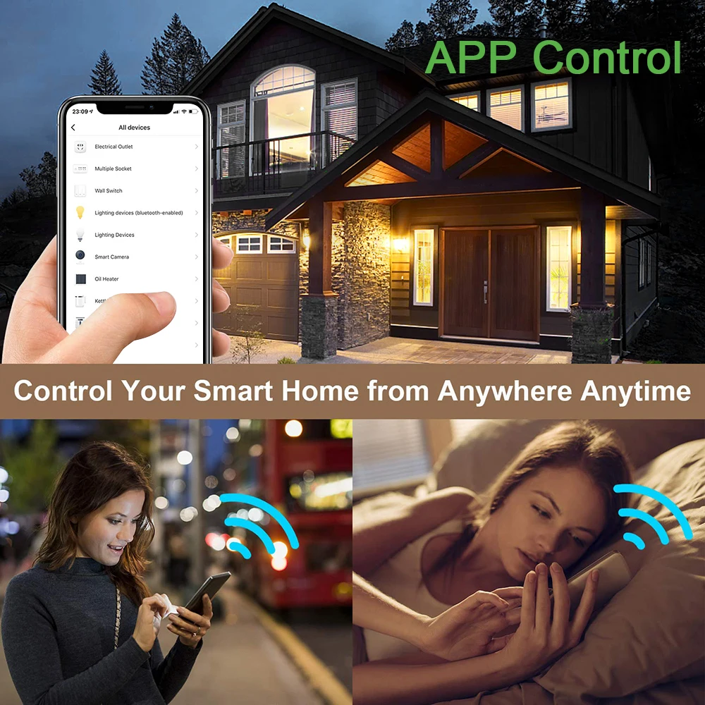 

10A 90-250V Smart Wi-Fi Switch Wireless Relay Remote Control Voice / APP Control Compatible with Alexa Google Home Automation