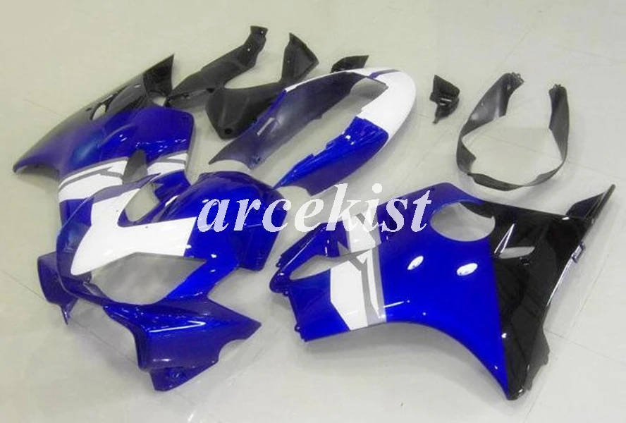 Литьевая Форма ABS Обтекатели комплект Подходит для HONDA CBR 600 F4i FS 04 05 06 07 CBR600 2004 2005 2006 2007 Комплект кузова белый синий