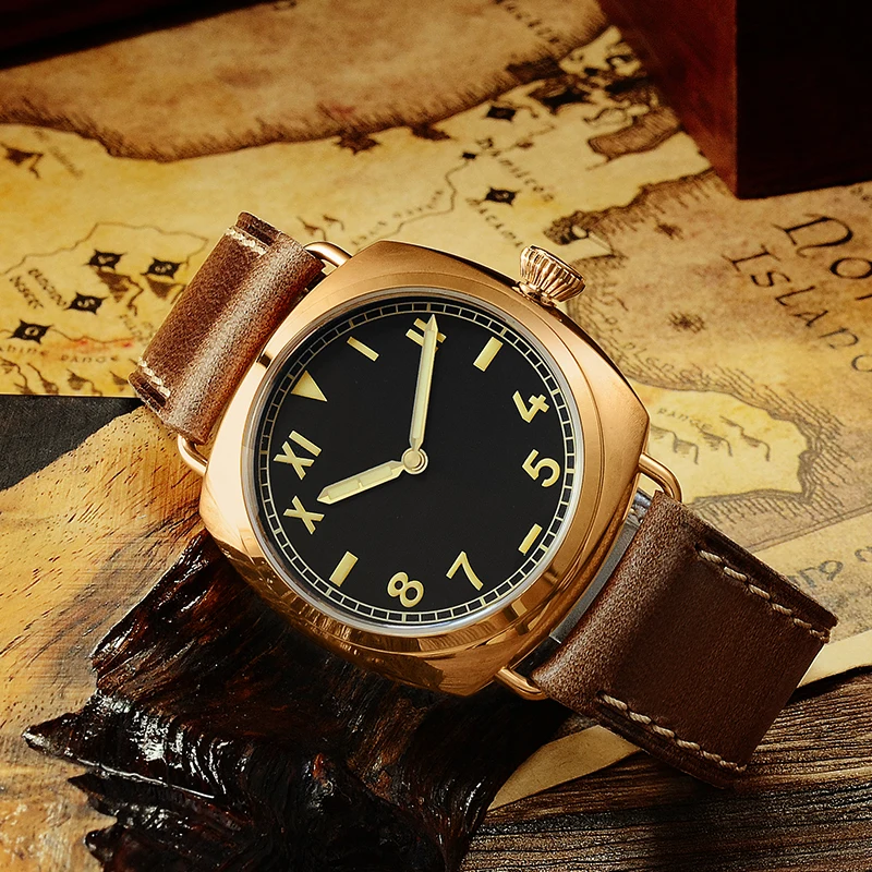 San Martin New Vintage Watch Fashion Cusn8 Bronze Diving Mechanical Watch 200 Water Resistant C3 super luminous sapphire glass