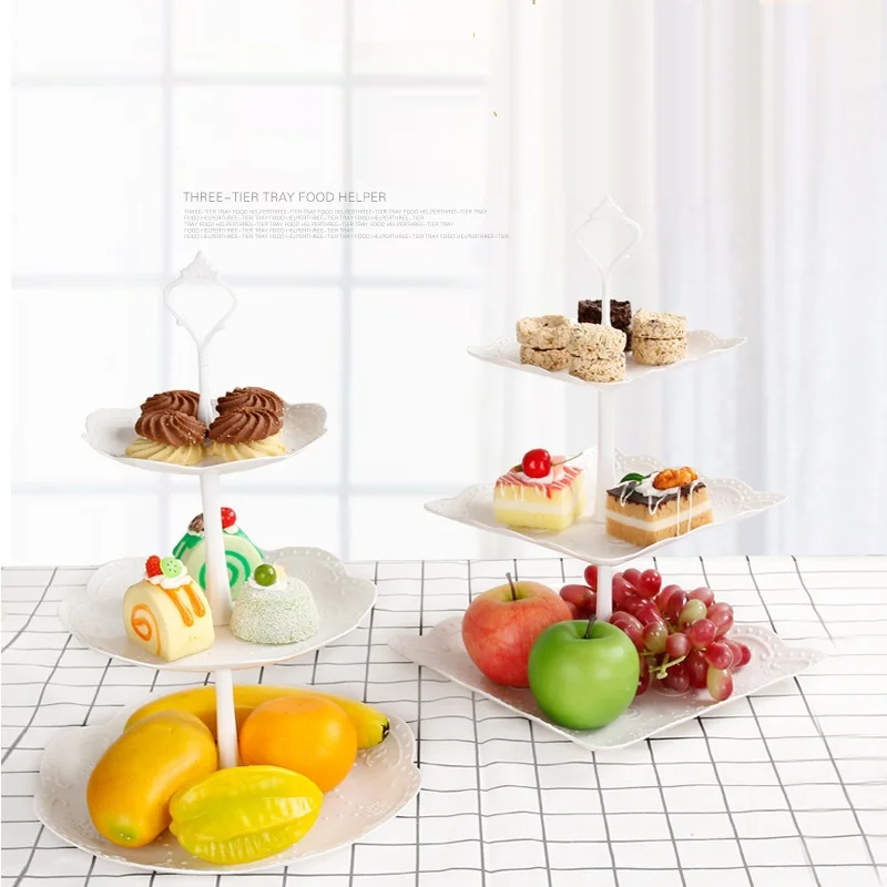 

Creative Three-tier Snacks Pastry Storage Rack Home Living Room Desktop Fruit Tray Birthday Party Wedding Decoration Frame