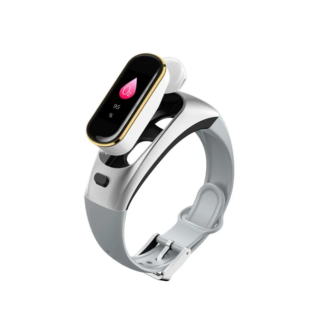 SILVER Смарт-часы H109, Bluetooth, наушники, умный Браслет, кровяное давление, пульсометр, часы для мужчин, фитнес, спортивный напульсник, для женщин - Цвет: SILVER