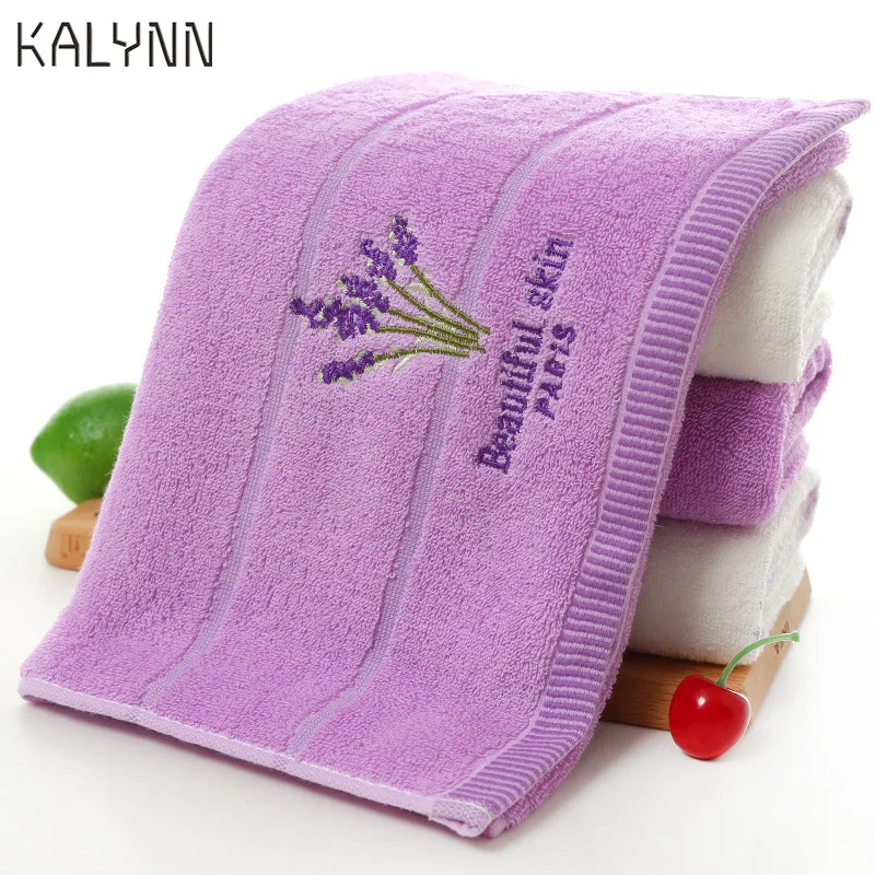 74X34CM Cotton Towel Quick-dry Embroidery Pattern SOFT Dry Towels Kitchen Clean Absorbent Towels Solid Color Exercise Face Towel