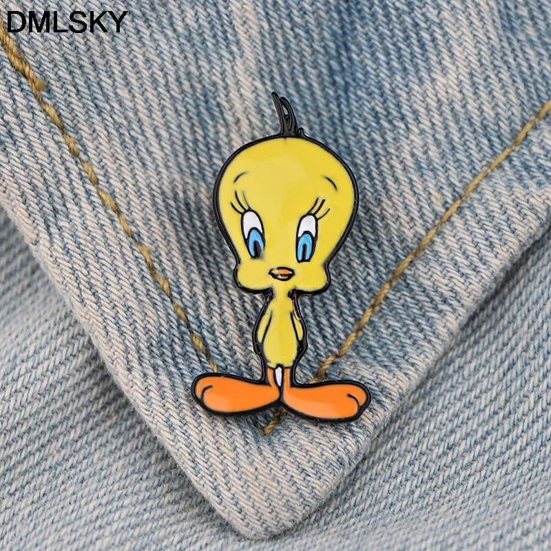 DMLSKY забавная птица на эмали броши мультфильм креативная металлическая брошь