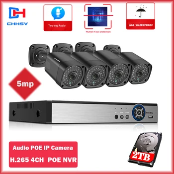 

Wireless Face Detection 5MP NVR Kit CCTV Security System Two Way Audio POE IP Camera Outdoor Waterproof Video Surveillance Kits
