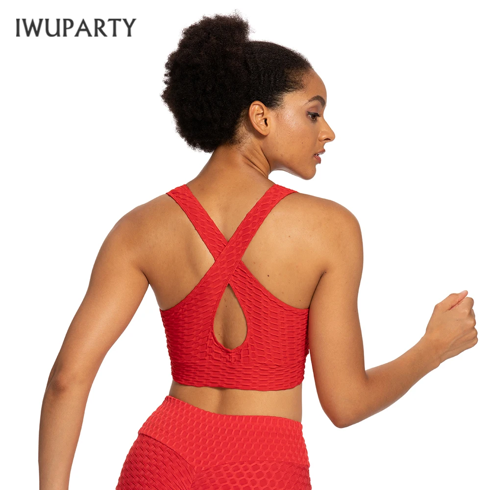 Sexy Red Fitness Sports Bra, Crossfit Bra, Exercise Bustier Top