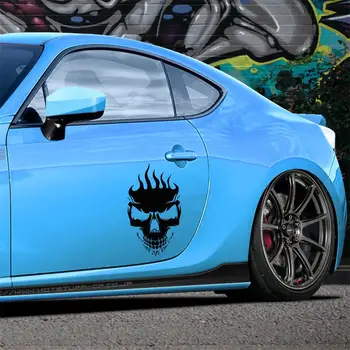 

Three Ratels FTZ1212 FLAMES Skull Funny Sticker Decal Reflective Laser Motorcycle Car Styling Vinyl Stickers