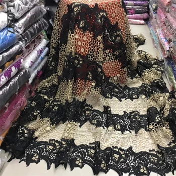 

Skin friendly Top Class Neat embroidery Guipure lace Very soft African cord fabric Nigerian Ghana Dubai celebration sewing gown