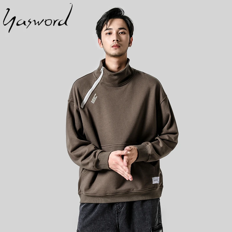 

Yasword Men Hoodie Casual Autumn Loose Hooded Long Sleeve Sweatshirts Fleece Pullover Male Tops Patchwork Hiphop Streetwear