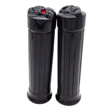 1 пара 25 мм Череп мотоциклетные алюминиевые и черные резиновые ручки для Suzuki круизер Kawasaki Chopper Harley