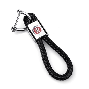 

Genuine Leather Car Logo Keychain For Fiat 500 500x ducato tipo panda bravo doblo stilo freemont Key Chain Keyring Accessories