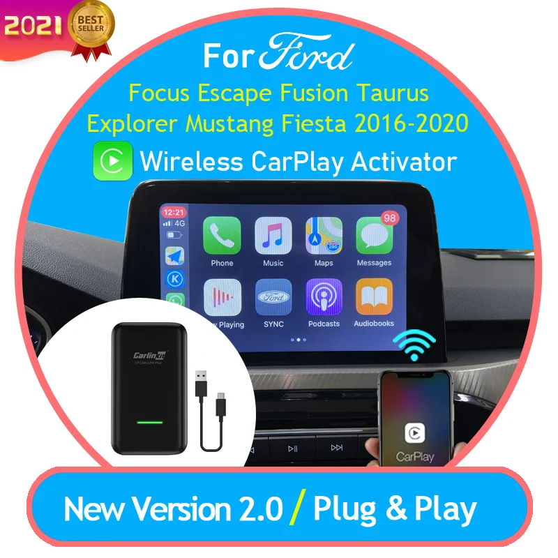 Carlinkit CarPlay2air беспроводной адаптер CarPlay для Ford OEM проводной (год модели: 2016-2020) |