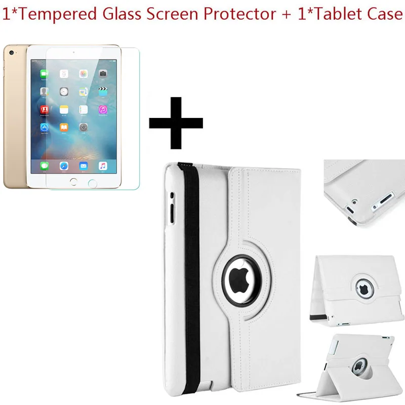 Для Apple iPad 2/3/4 закаленное Стекло Экран защитный чехол для iPad 2/3/4 A1396 A1397 A1416 A1430 A1458 A1460 9,7 Чехол-книжка из искусственной кожи - Цвет: WhiteTP