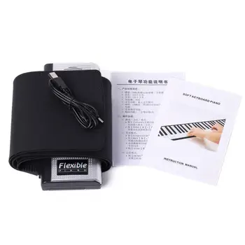 

Portable Roll-Up 61 MIDI Soft Keys Flexible Electronic Piano Music Keyboard New Vocal Toys