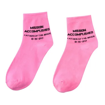 

Men's Fall Winter Medium Socks New Fashion Groomsman Letter Print Novelty Crazy Crew Socks Comfortable Breathable Calcetines #B