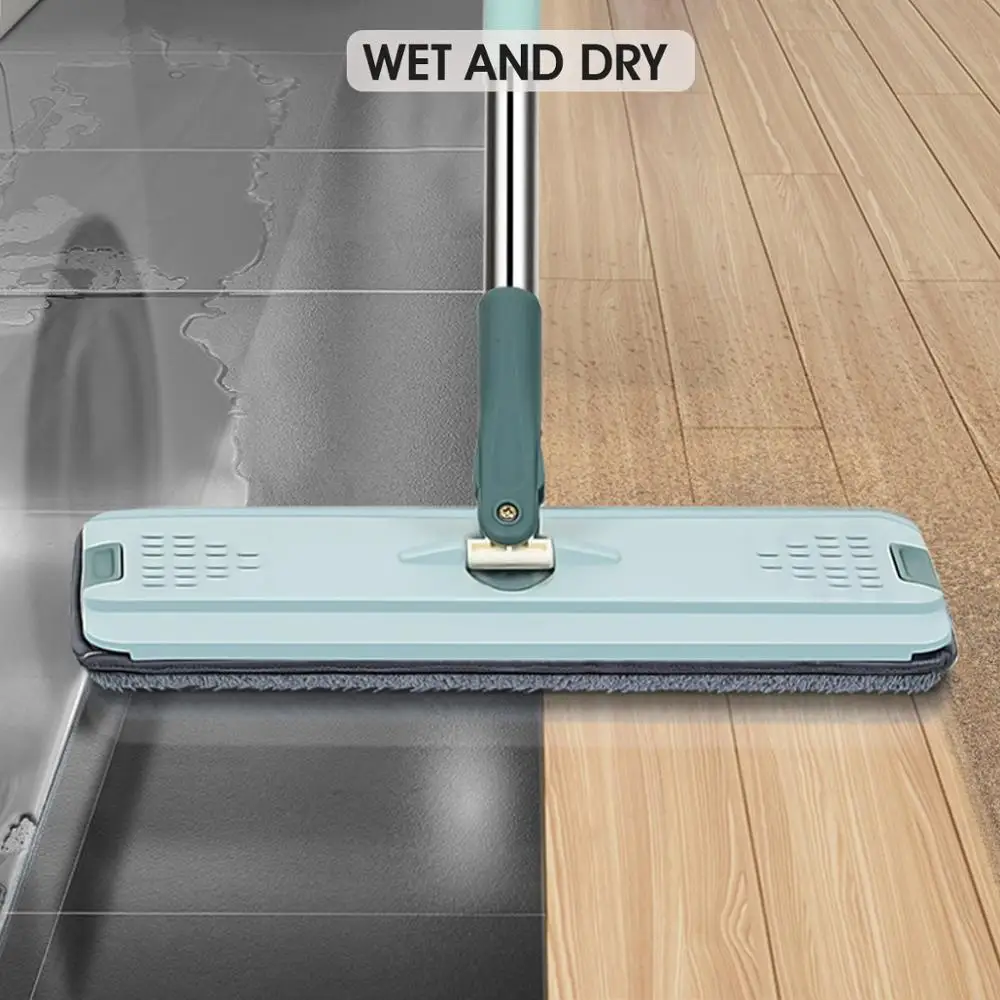 Fregona de compresión automática con cubo La mejor fregona plana sin manos  Pisos de microfibra Spin Mop Limpieza para la cocina del hogar