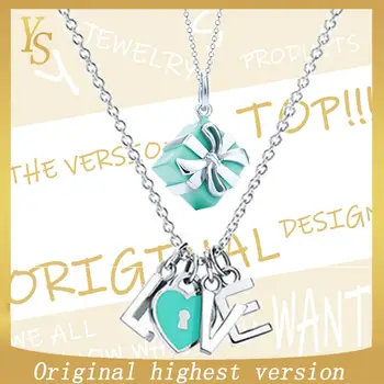 

YS pendants Necklace100% S925 high version original TIF small fresh style "LOVE" gift box women Necklace