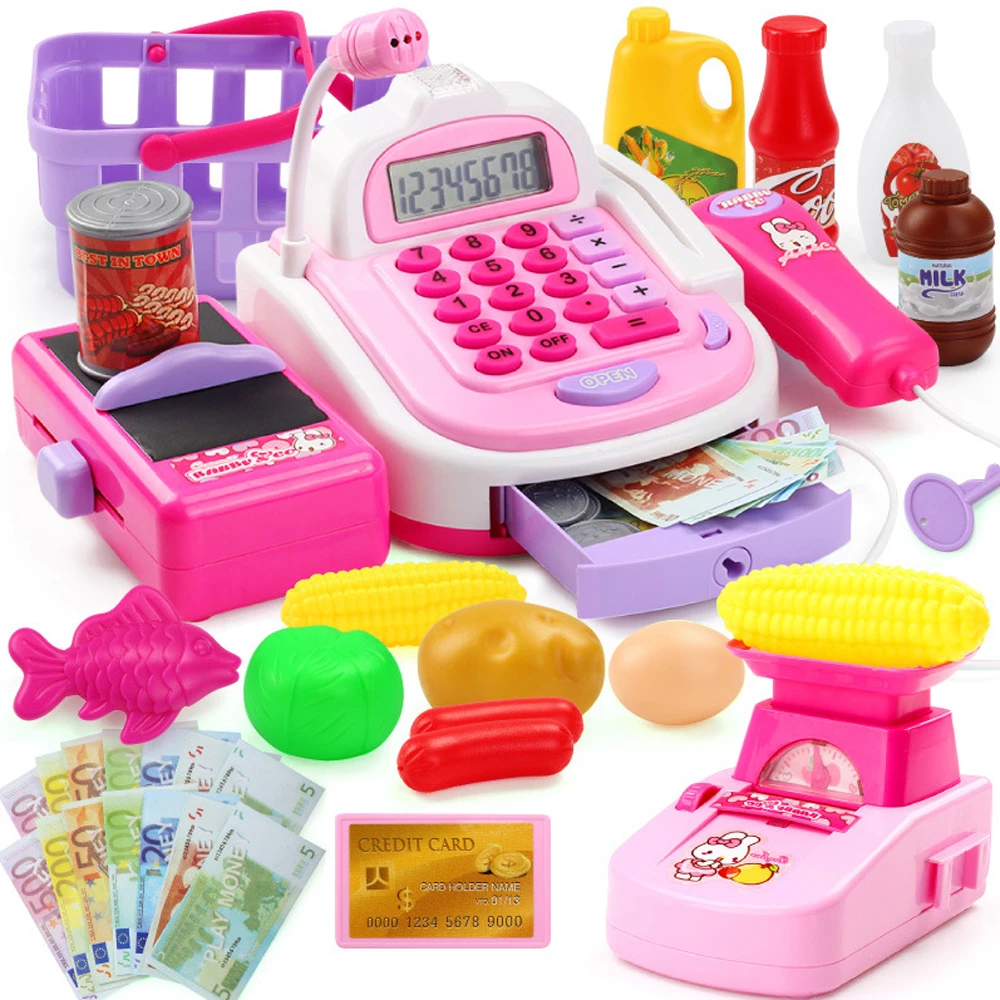 pretend play supermarket checkout
