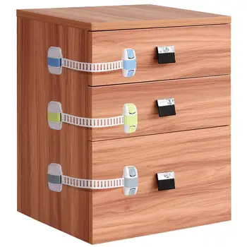 

Baby safety cabinet lock double insurance adjustable child safety lock cabinet refrigerator lock lock drawer toilet etc. gray