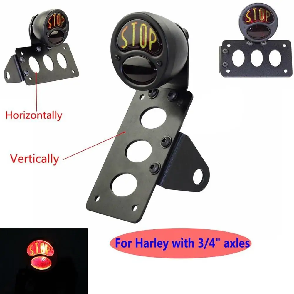 

Motorcycle Bright Stop Side Mount Tail Light+License Plate Bracket for H-D Chopper Bobber Motorcycle Accessories