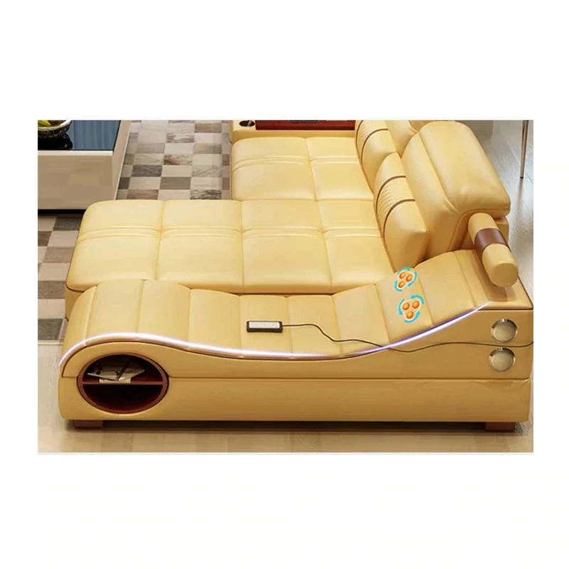 Дешевый кожаный угловой диван, массажный кожаный диван