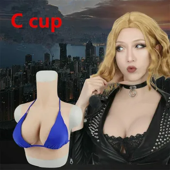 

Half Body C Cup Silicone Fake Breast Form Top Quality Soft Boob Skin Crossdresser Transgender Queen Transvestite Mastectomy Bra