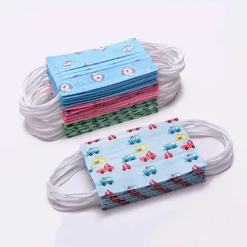 

10 Pcs Children Disposable Mouth Face Mask Cartoon Dustproof Non-Woven Fabric Protective Mask Anti-fog Dust Kawaii