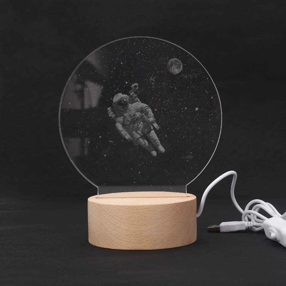 

Warm White LED Light Modeling Lamp 3D Desktop Living Room Astronaut Style Gift Home Collection Night Light Vivid Gadget