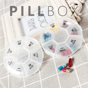 

7 Grids Weekly Rotating Pill Box Case Splitter Tablet Storage Organizer Medicine 7 Day Pill Container For Travel