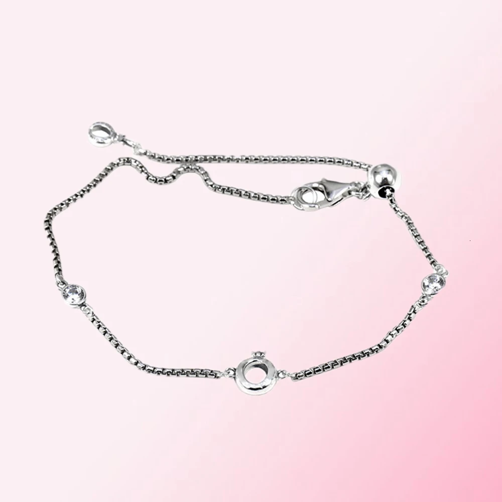 925 пробы, Серебряный Классический блестящий браслет с круглой короной, женские очаровательные ювелирные изделия