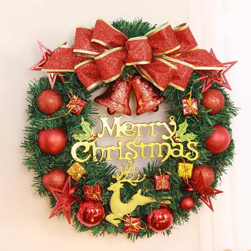 Рождественский венок, рождественские украшения для дома, школы, фестивалей, дней рождения, гирлянда, орнамент, подвесной аксессуар, дверь на стену