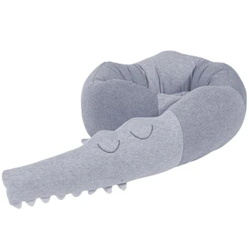 

185Cm Newborn Crib Bumper Children Crocodile Pillow Bumper Crib Fence Cotton Pad Children'S Room Bedding Decoration
