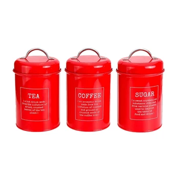 

3Pcs/Set Storage Tank Cover Kitchen Utensils Multifunction Sugar Tea Coffee Box Case Household Food Canister Snack Tank