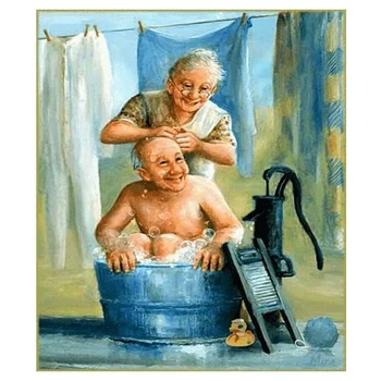 

5D Diy Diamond Painting Old Man Scenery 3D Diamond Embroidery Cross Stitch Needlework Home Decor