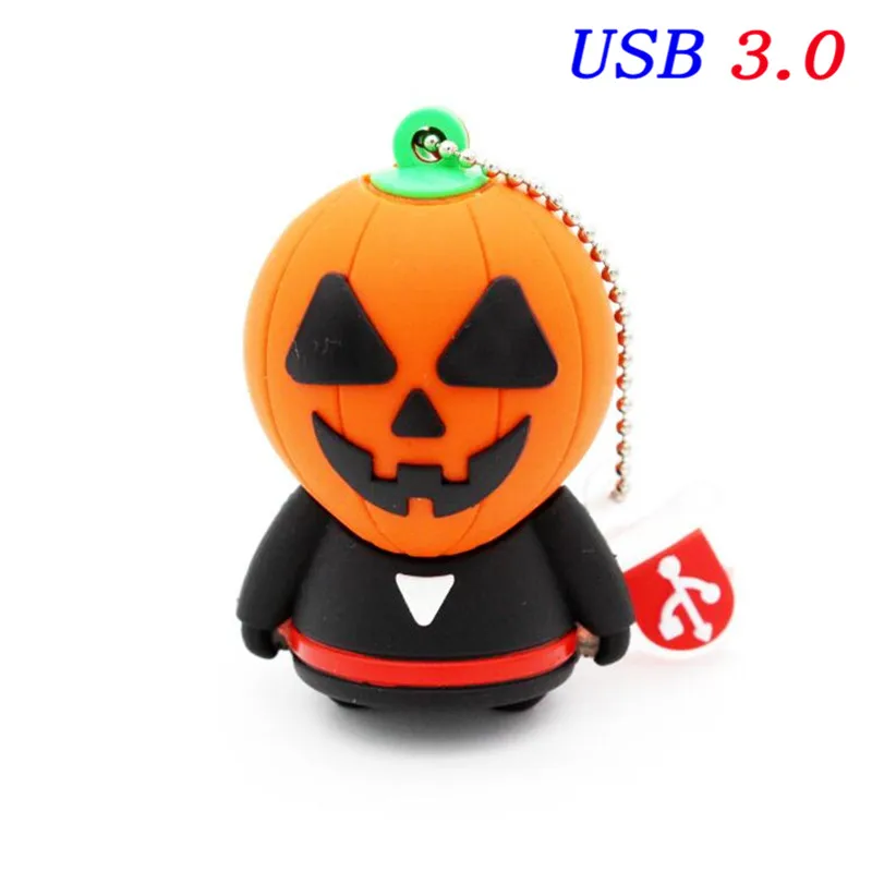 A Usb флеш-накопитель 32 ГБ 3,0, силиконовая ручка дьявола, 128 ГБ, 16 ГБ, 8 ГБ, 4 Гб, usb карта памяти, 64 ГБ, с Рождеством/Хэллоуином/подарком - Цвет: A