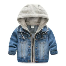 Повседневная джинсовая куртка для маленьких мальчиков; детская синяя винтажная куртка с капюшоном; детская весенне-осенняя Джинсовая Верхняя одежда; Детские топы; одежда