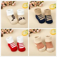 Носки для малышей от 0 до 3 лет хлопковые осенне-зимние детские носки для новорожденных девочек мальчиков и девочек теплые тапочки для малышей Детские плотные носки