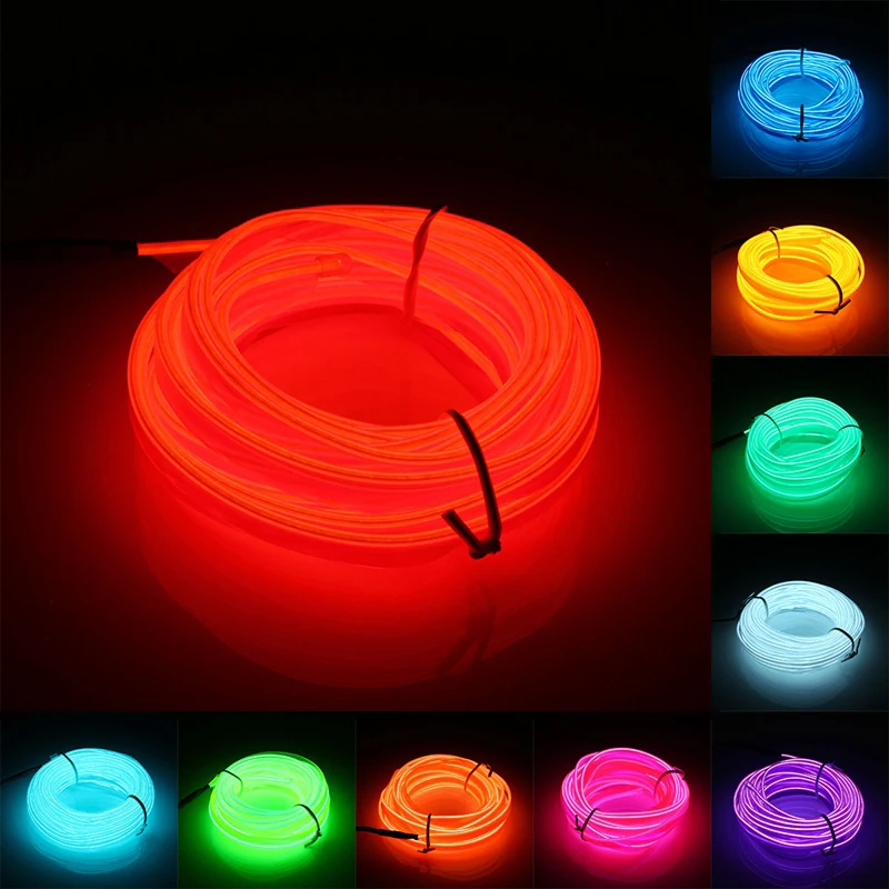 

Haoyuehao 2PCSLED Car Light 1M 1 Cold Light Separate Line 10 Color Illuminate Car Accessories 12V Car Atmosphere Lamp Cold Light