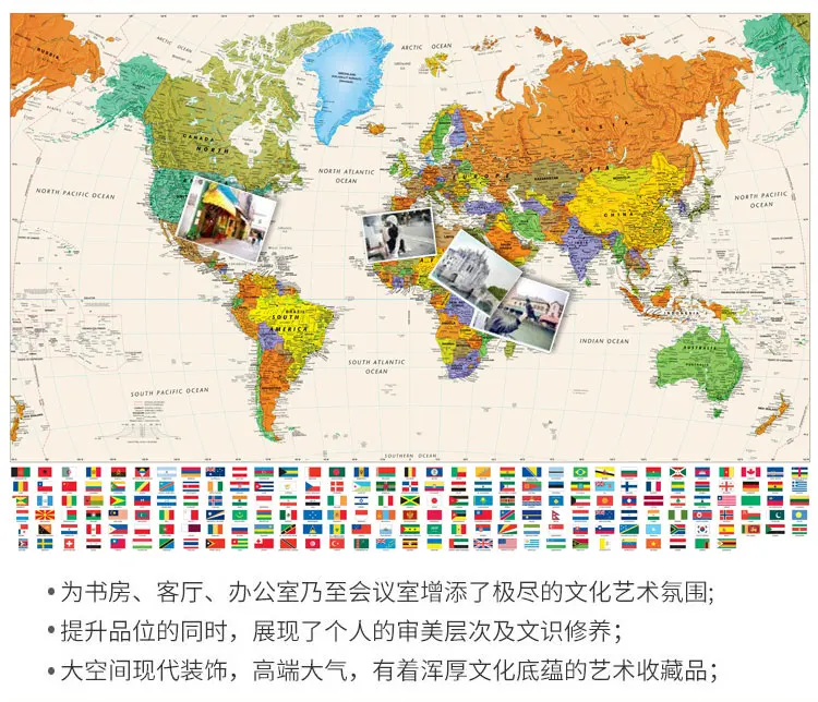 カラフルな世界地図国旗ポスターサイズ壁の装飾大世界地図 180x122 センチメートル防水キャンバスマップ Tool Parts Aliexpress