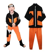 Classic Anime Cosplay  Ninja  Kids Cosplay Costume Junior Uzumaki Black Ninja child  Gift New